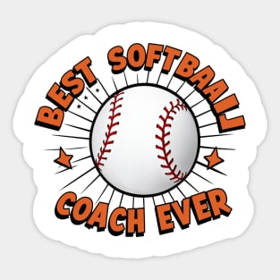 Softball Coach "Best Softball Coach Ever" Sticker